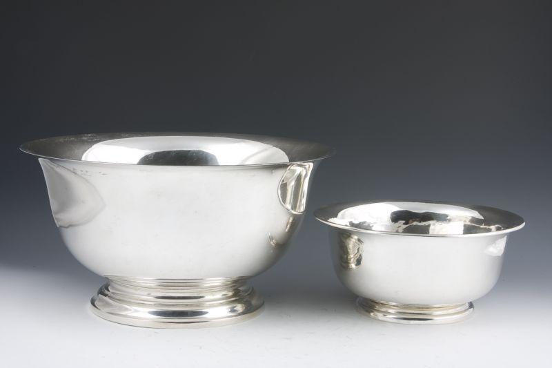 Appraisal: Two Paul Revere Style Sterling Bowls one smaller bowl x