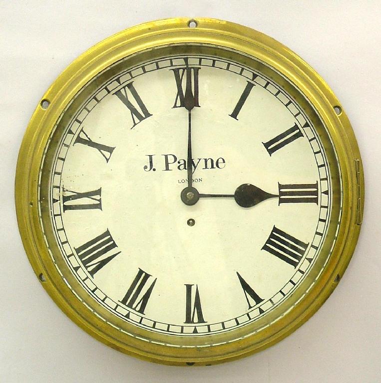 Appraisal: English bulkhead timepiece the dial signed J Payne London within