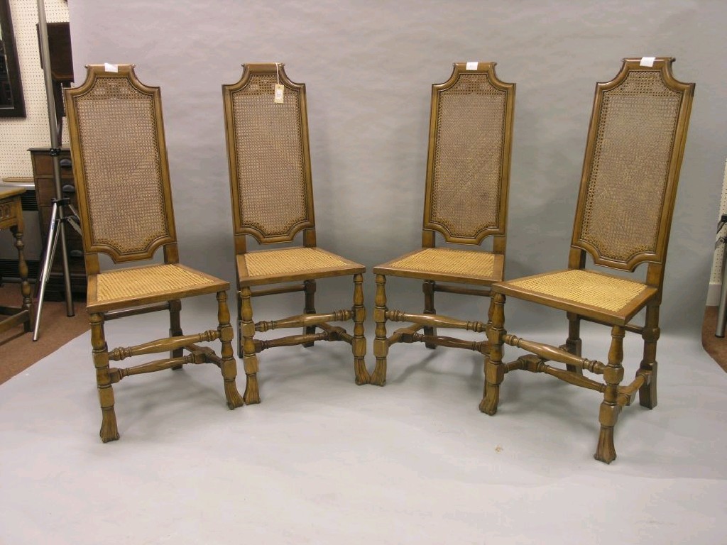 Appraisal: A set of four William and Mary style walnut dining