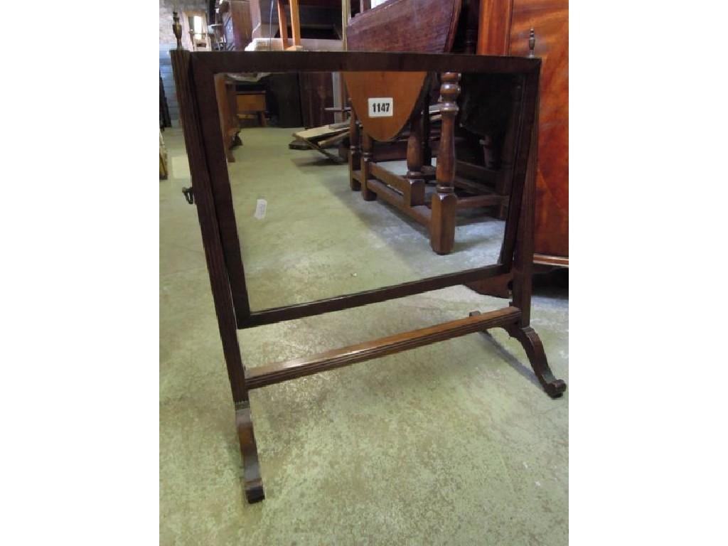 Appraisal: A Georgian style mahogany toilet mirror of rectangular form with