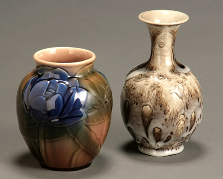 Appraisal: Two Rookwood Vases Mid- th Century The first dated having