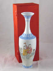 Appraisal: A Chinese eggshell porcelain tall necked baluster vase enamelled with