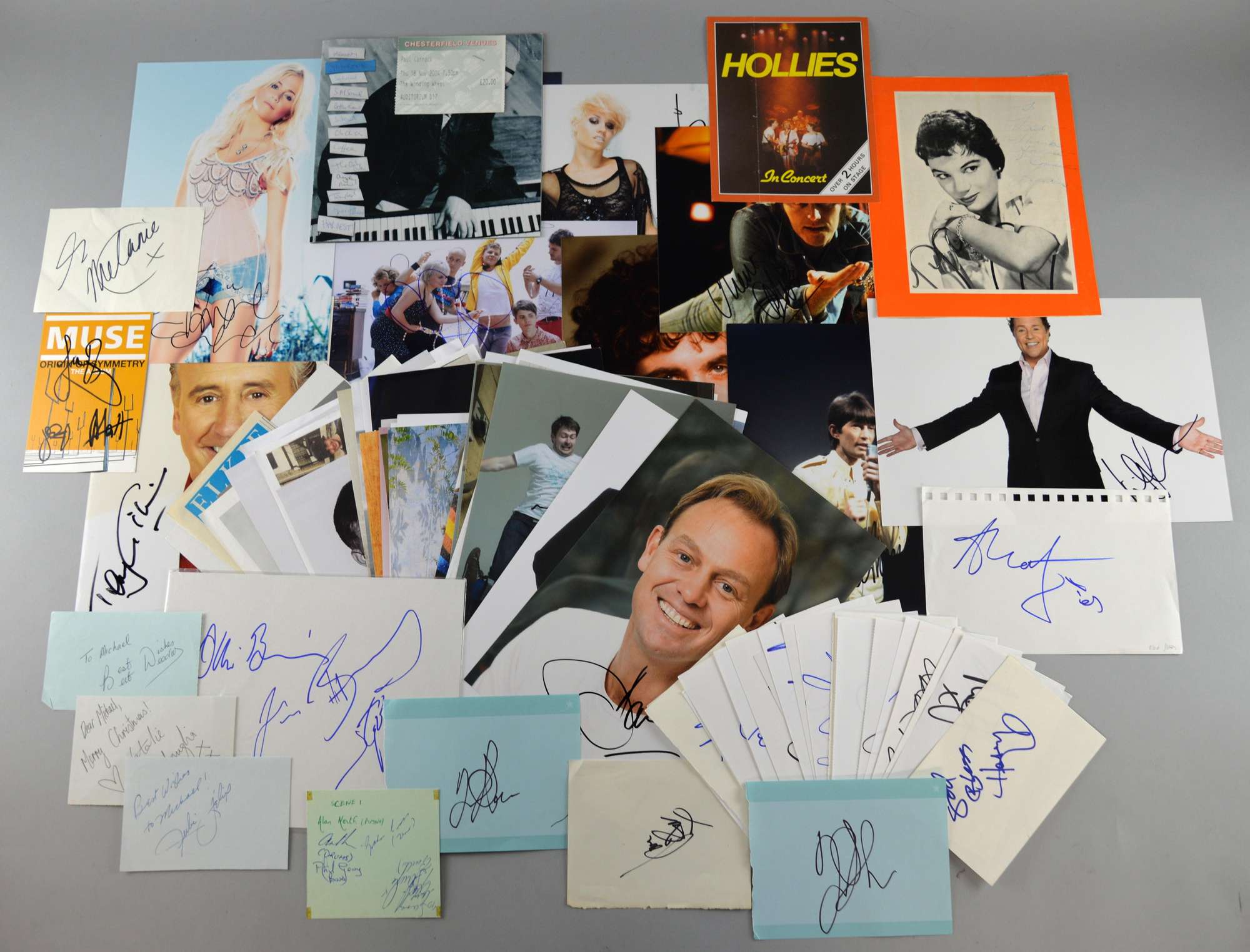 Appraisal: Signed Music Memorabilia including Hollies In Concert signed flyer Connnie