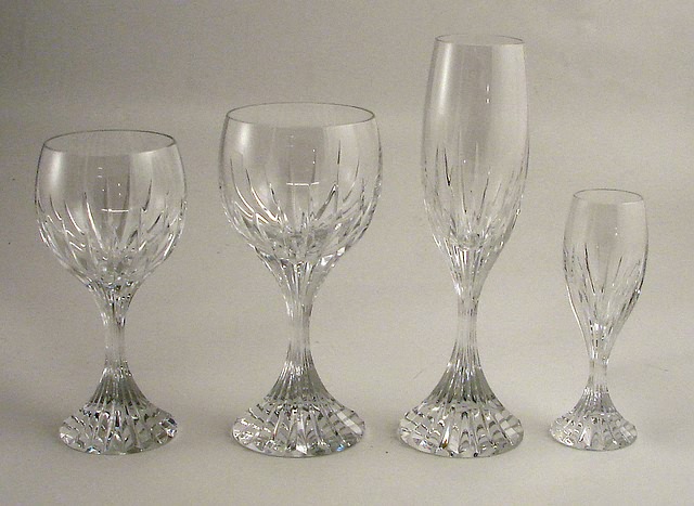 Appraisal: Ribbed bowls including champagne flutes cordials large wines and small