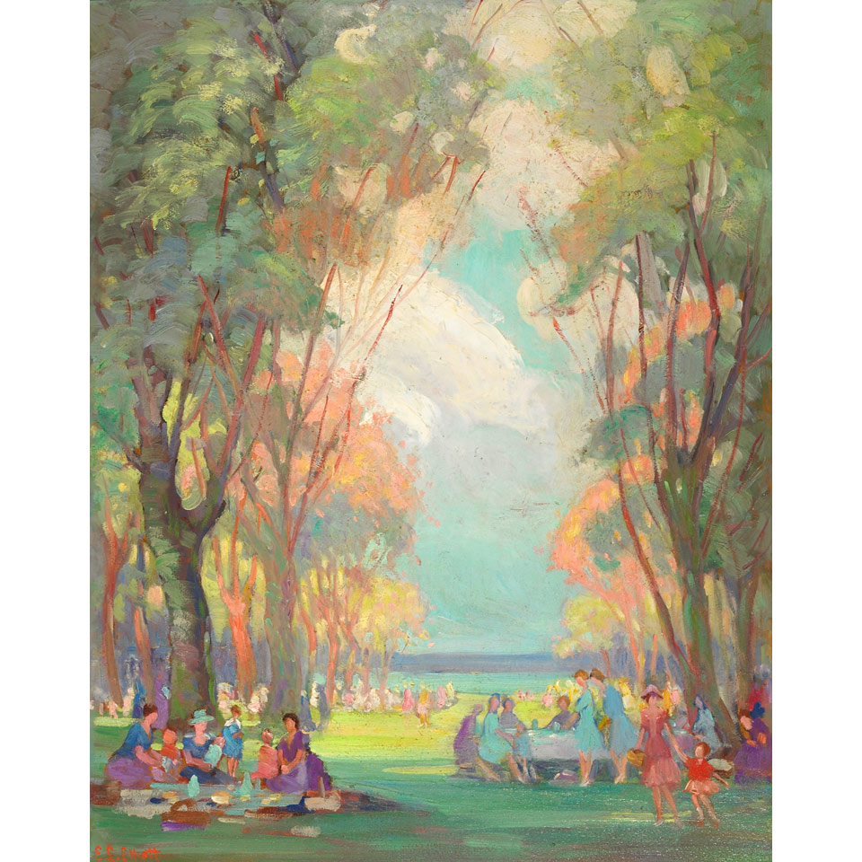 Appraisal: EMILY LOUISE ORR ELLIOTT TORONTO ISLAND PICNIC oil on board