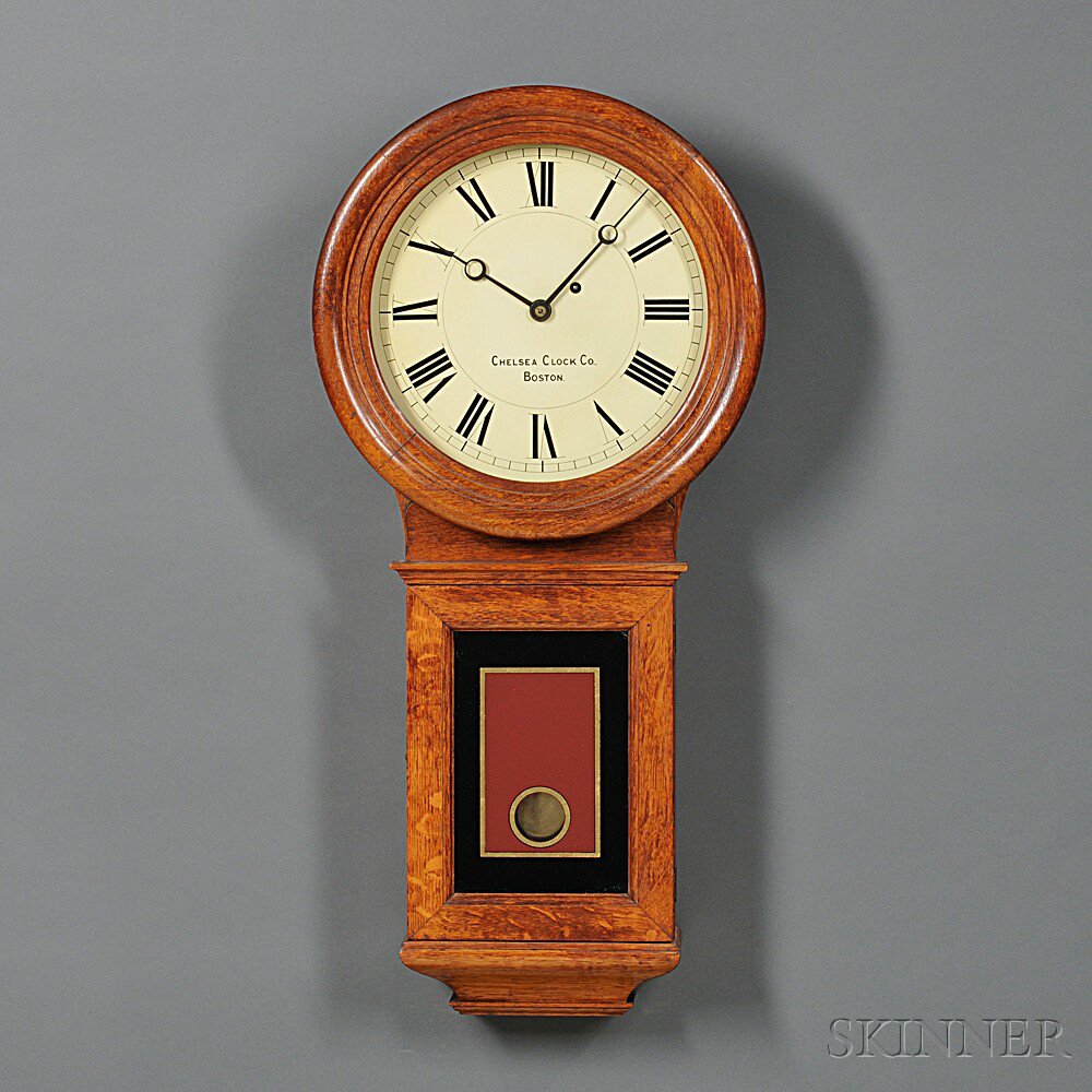 Appraisal: Chelsea Oak No Wall Regulator Boston c No with glazed