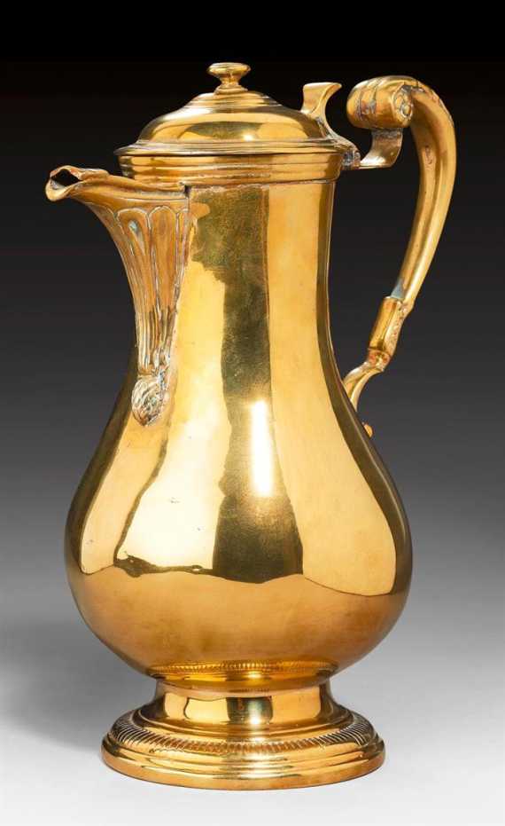 Appraisal: BRASS JUG Louis XV France th century Messing H cm