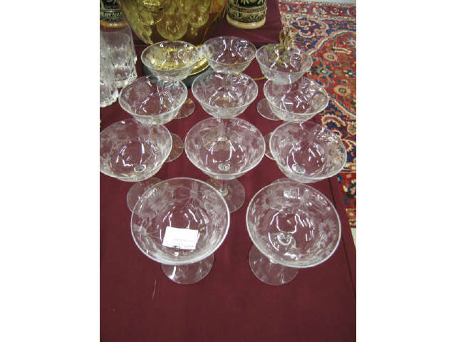 Appraisal: Etched Crystal Wines