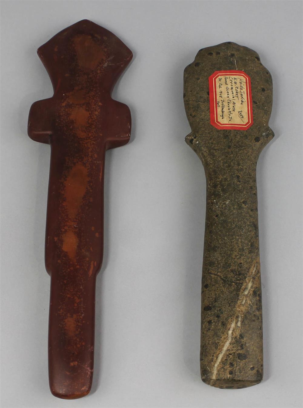 Appraisal: RED SLATE OR CATLINITE MACE WITH PATINATION TO SURFACE AND