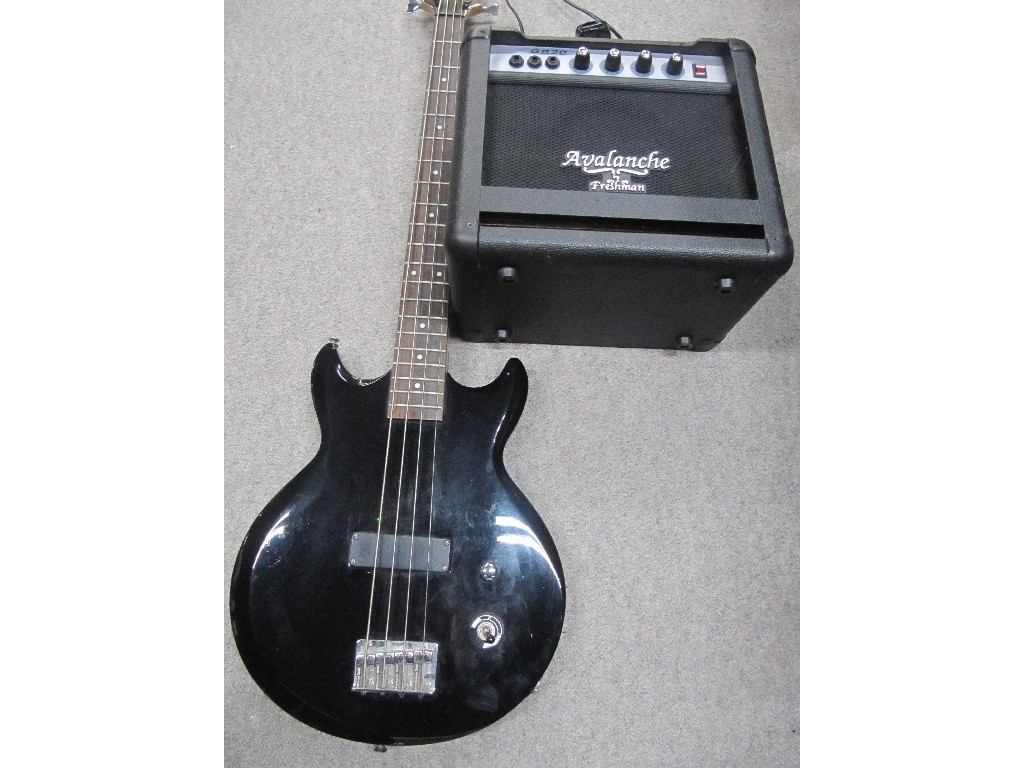 Appraisal: An Ibanezs four string electric guitar with an Avalanche amplifier