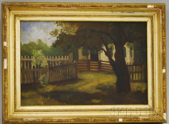 Appraisal: th Century American School Oil on Canvas of a Central