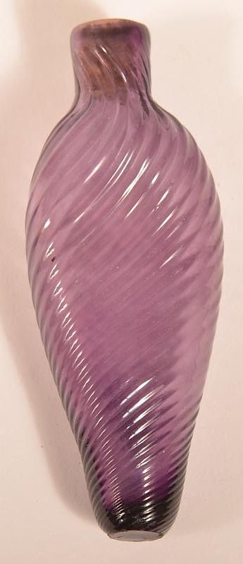 Appraisal: Blown Amethyst Glass Swirl Pattern Scent Bottle Blown Amethyst Glass