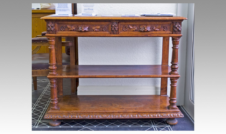 Appraisal: Late Nineteenth Century Oak Tier Serving Table with heavily carved