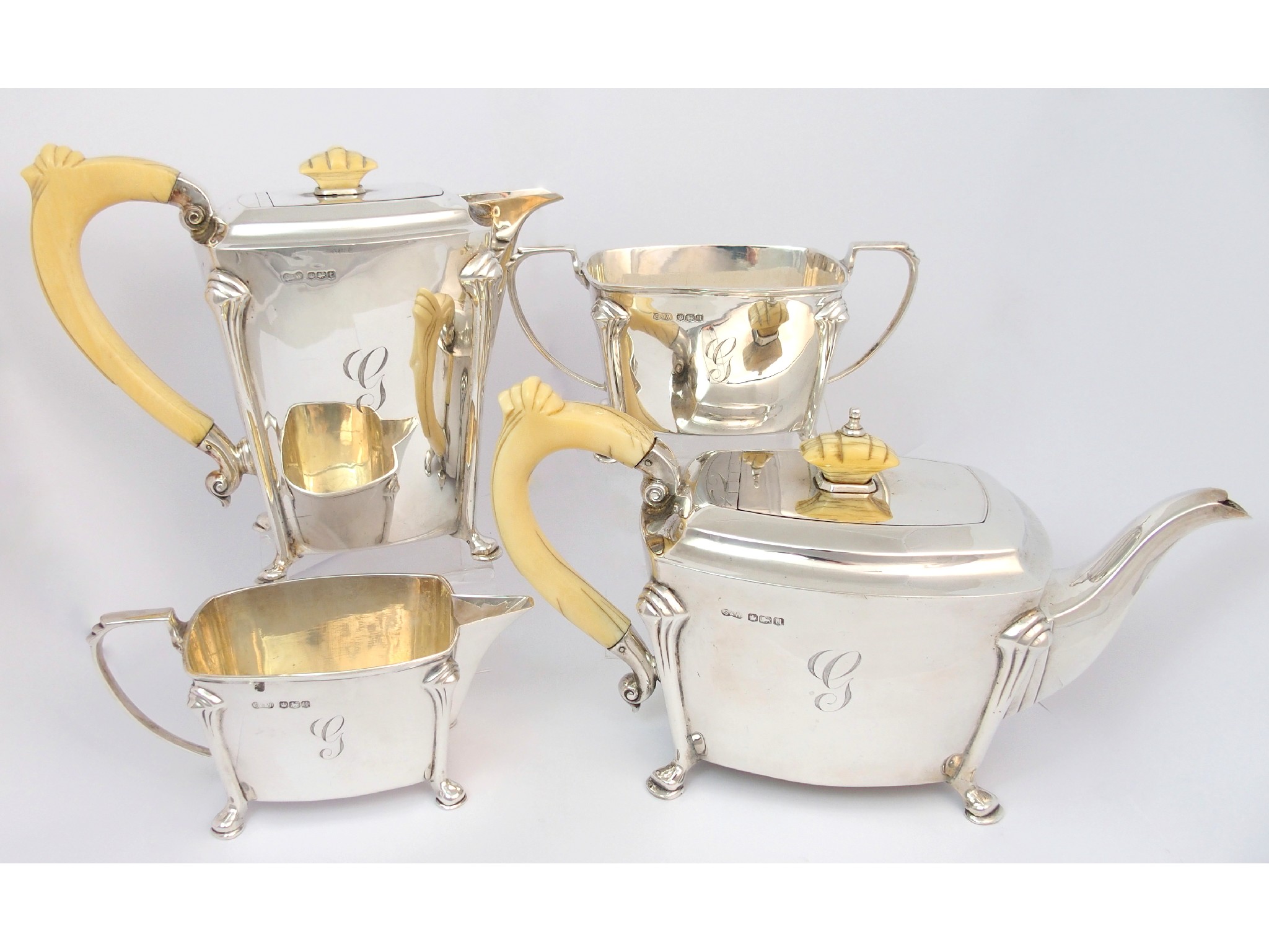 Appraisal: A four piece silver tea serviceby Stower and Wragg Limited