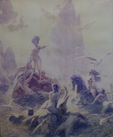 Appraisal: After Norman Lindsay - Unknown Seas reproduction print x cm