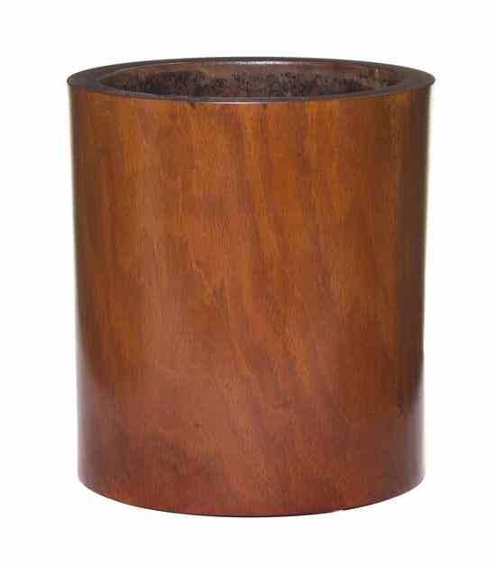 Appraisal: A Huanghuali Brushpot having a slightly tapered waist with honey