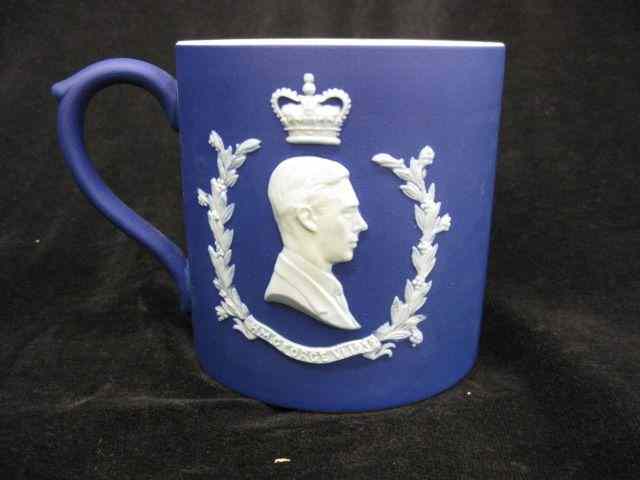 Appraisal: Wedgwood Dark Blue Jasperware Mug for Royal Visit of King