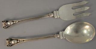 Appraisal: Georg Jensen sterling silver salad serving spoon and fork similar