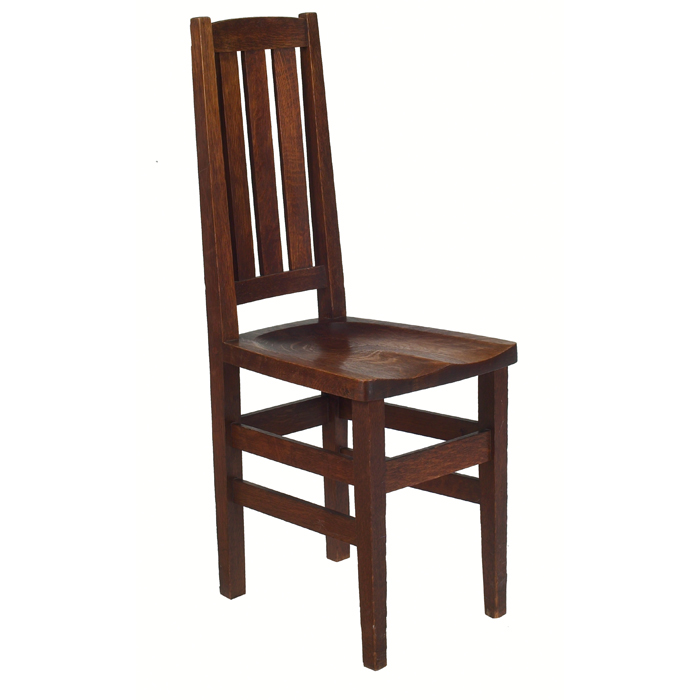 Appraisal: Stickley Brothers desk chair three vertical slats to back over