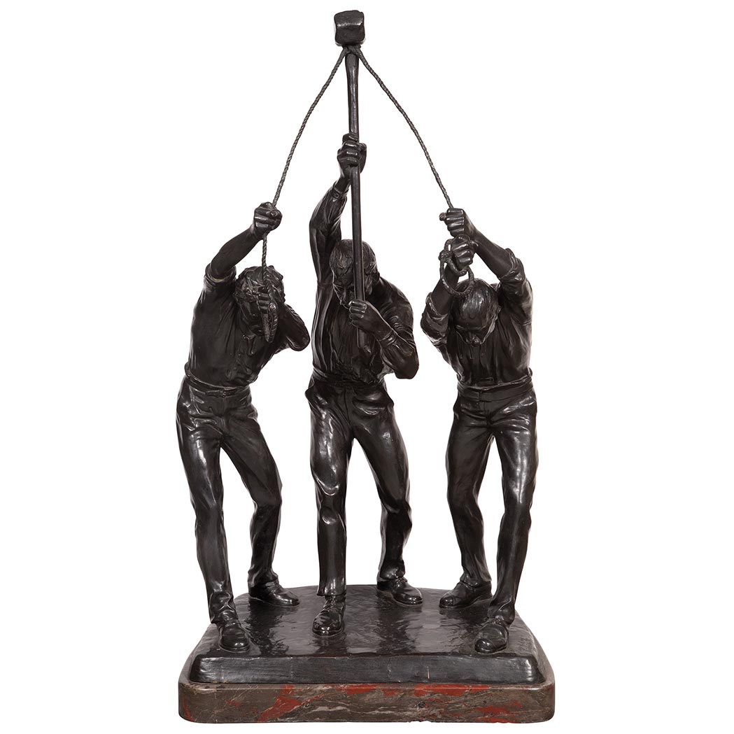 Appraisal: German Bronze Group of Three Male Laborers After a model