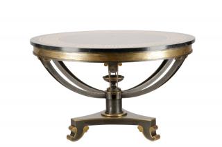 Appraisal: Empire Style Faux Painted Wood Tole Center Table Continental late