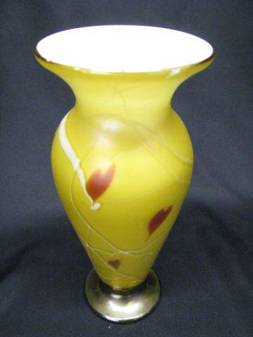 Appraisal: Vandermark Studio Art Glass Vase trailing heart vine on golden