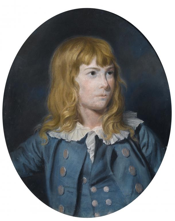 Appraisal: THOMAS HOLLOWAY - PORTRAIT OF A BOY in a blue