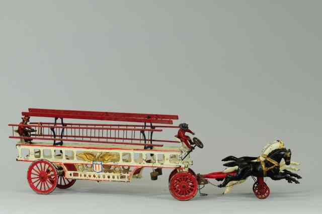 Appraisal: LADDER WAGON Hubley cast iron painted in white open body