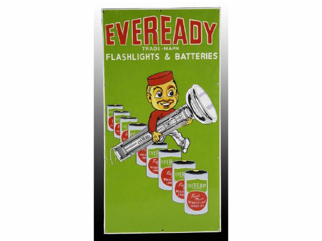 Appraisal: Eveready Flashlight Batteries Porcelain Sign Description Fantastic detail and colors