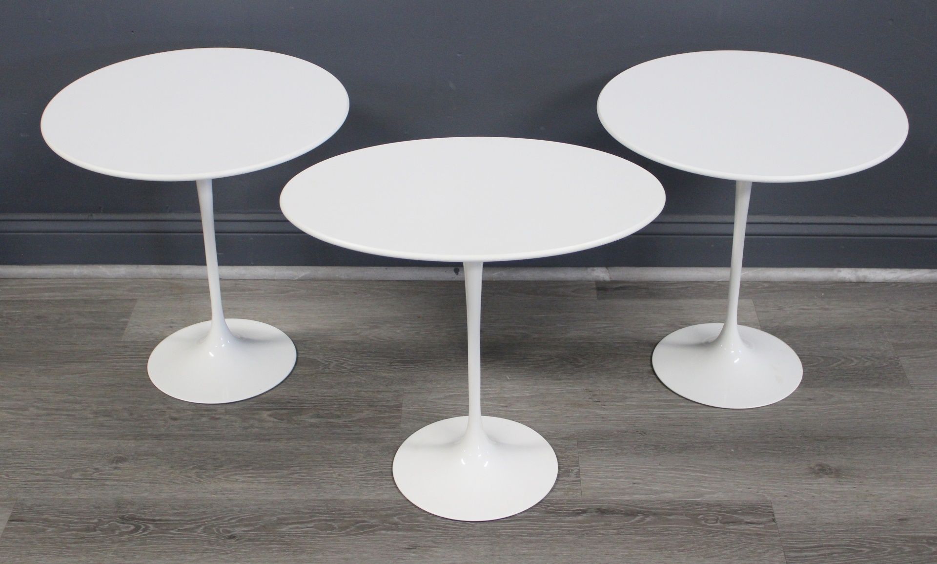 Appraisal: VINTAGE KNOLL SAARINEN TULIP SIDE TABLES Group of three marked