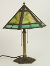 Appraisal: TABLE LAMP - Brass floral embossed lamp base marked Miller