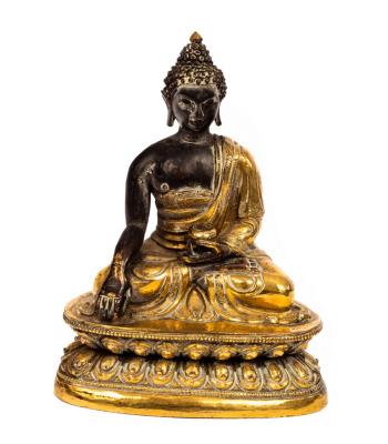 Appraisal: A th Century bronze and gilt bronze figure of Buddha