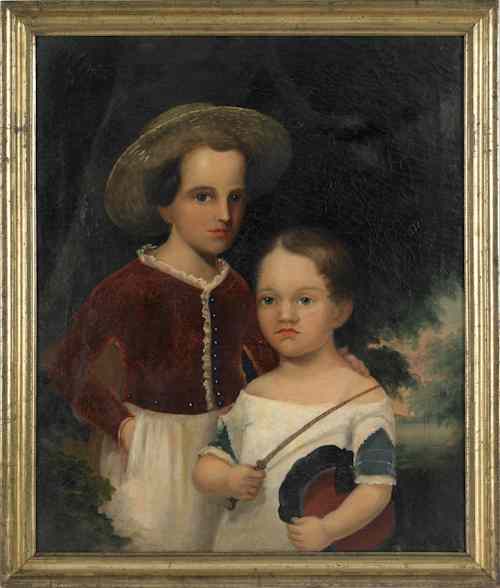 Appraisal: American oil on canvas portrait mid th c of the