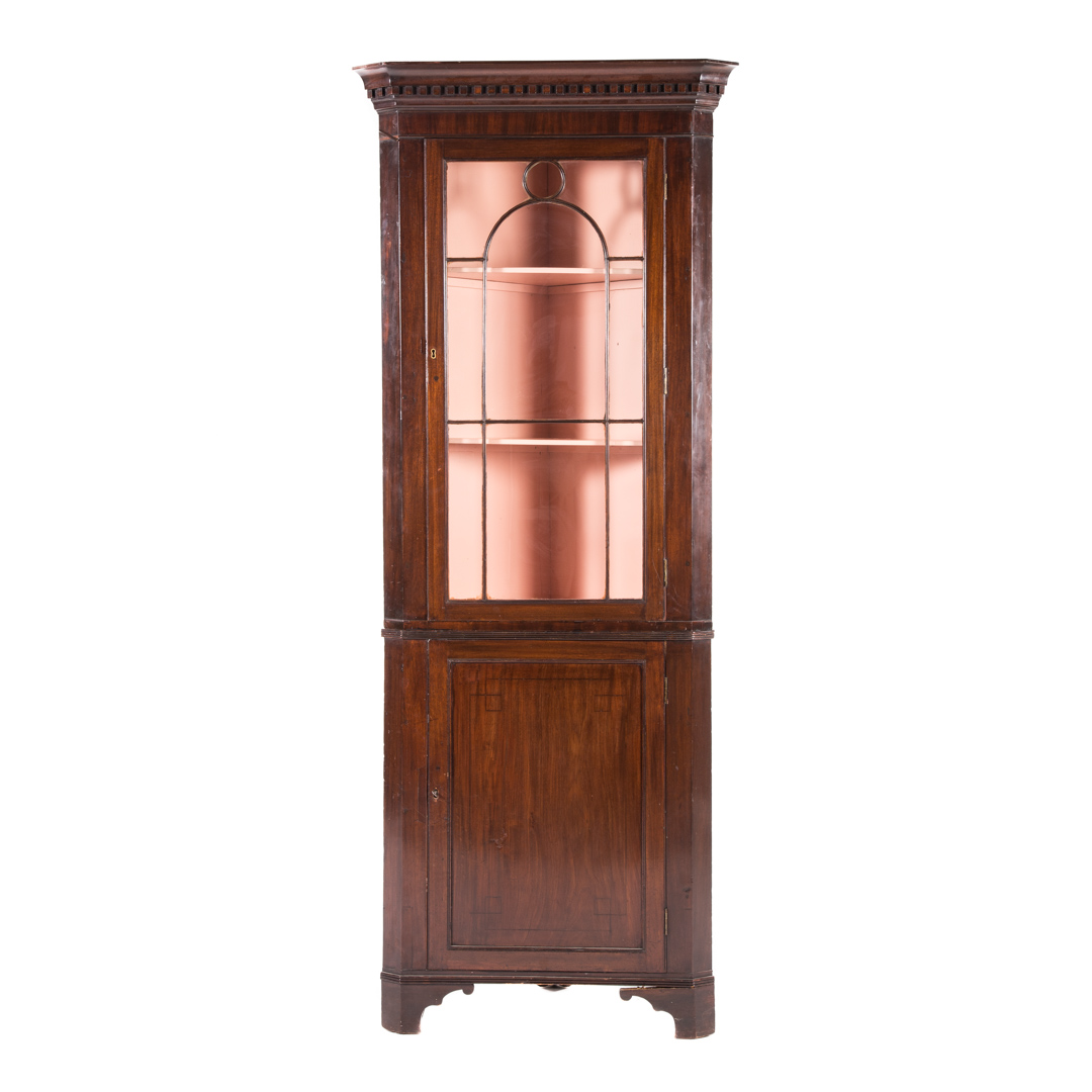 Appraisal: George III style mahogany corner cupboard late th early th