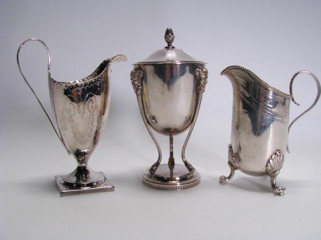 Appraisal: Three antique silver vessels including th century French egg cup