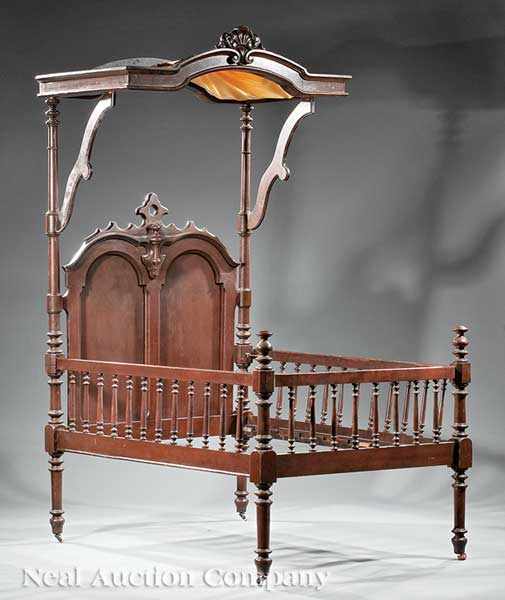 Appraisal: An American Rococo Carved Walnut Youth Bed mid- th c