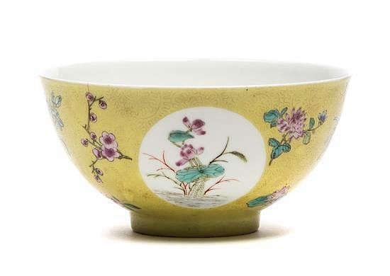 Appraisal: A Famille Jaune Bowl Height x diameter inches A Famille