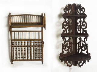 Appraisal: Stick Ball Wall Rack together with a Victorian Tier Corner