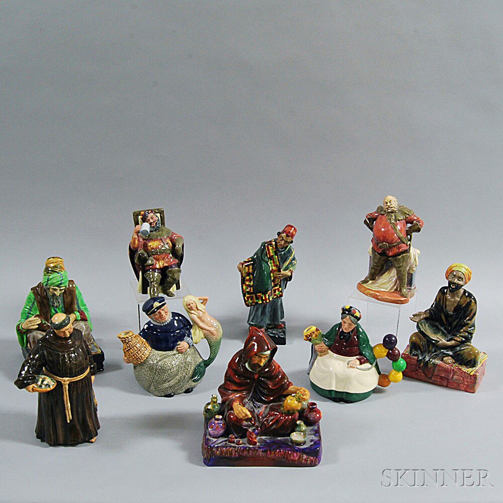 Appraisal: Nine Doulton Character Figures an Old Salt teapot an Old