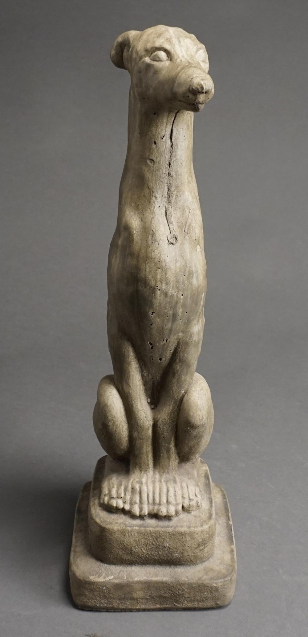 Appraisal: Carved Stone Seated Whippet H in cm