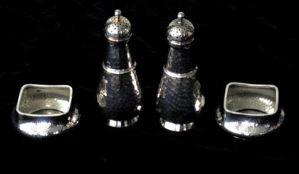 Appraisal: Sterling silver salt dishes and pepper shakersblack starr and frost