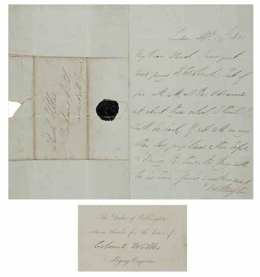 Appraisal: Wellington Arthur Wellesley first Duke of Field-Marshal - Autograph Letter