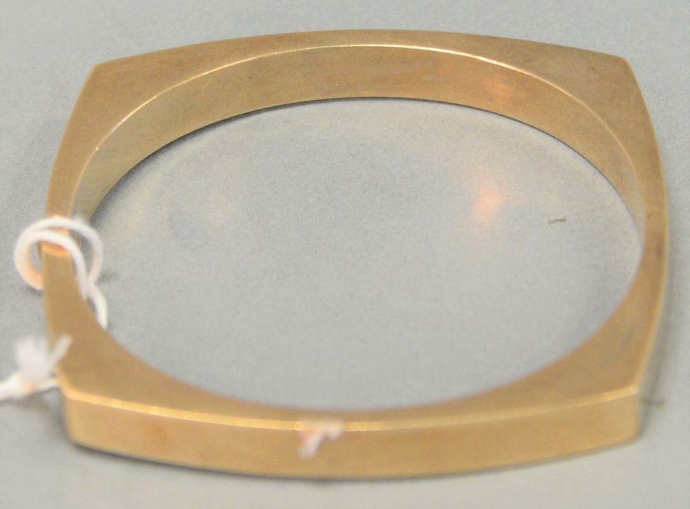 Appraisal: K Gold square bangle bracelet grams total weight K Gold