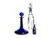 Appraisal: A REGENCY BLUE GLASS CONDIMENT BOTTLE AND STOPPER gilt with