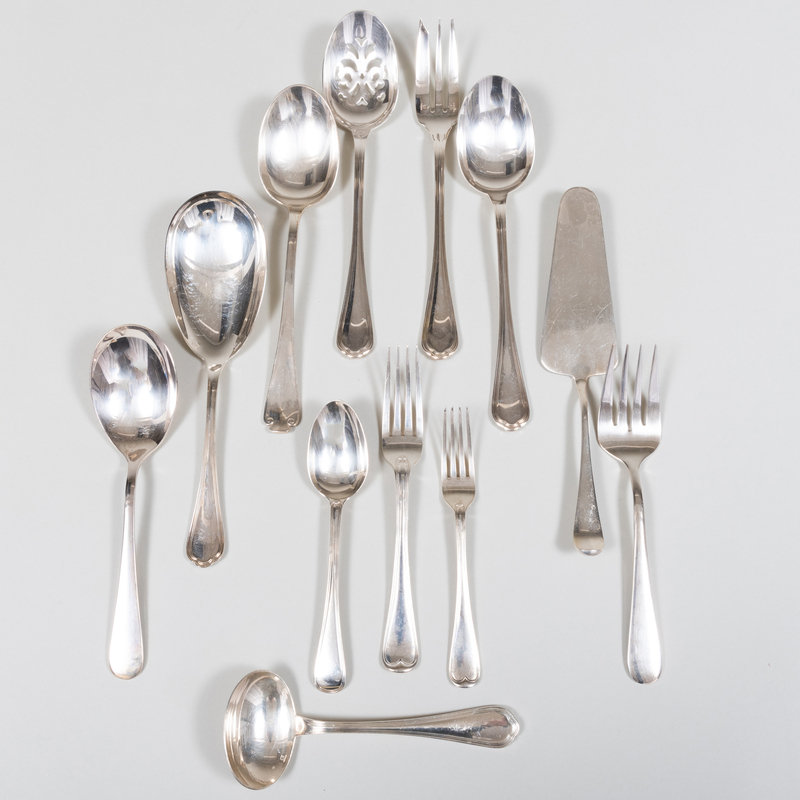 Appraisal: Group of Silver and Christofle Silver Plate Flatware The silver