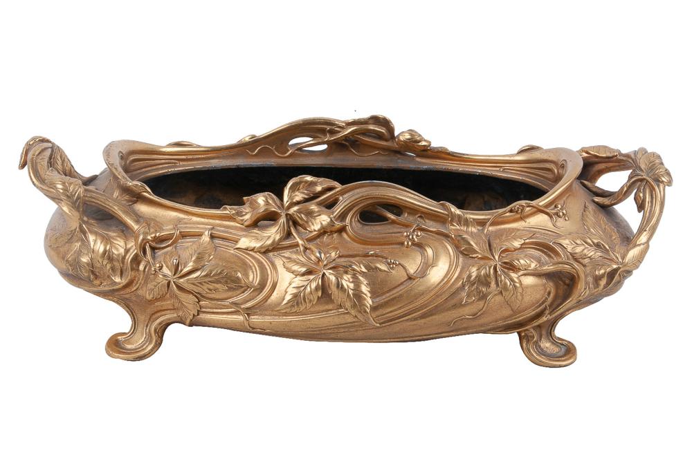 Appraisal: FRENCH GILT BRONZE FLORAL JARDINIEREStamped VS for Victor Saglier late