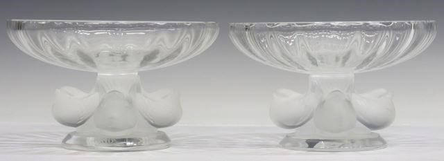 Appraisal: pair Lalique France Nogent footed coupe bowls designed by Marc