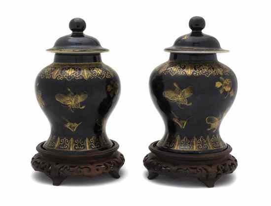 Appraisal: A Pair of Chinese Porcelain Covered Ginger Jars each having