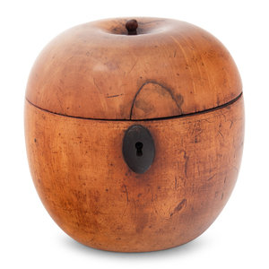 Appraisal: An Apple-Form Tea Caddy Early th Century Height inches