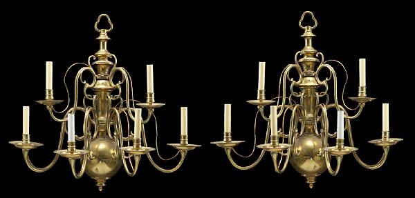 Appraisal: A pair of six light wall lights height in cm